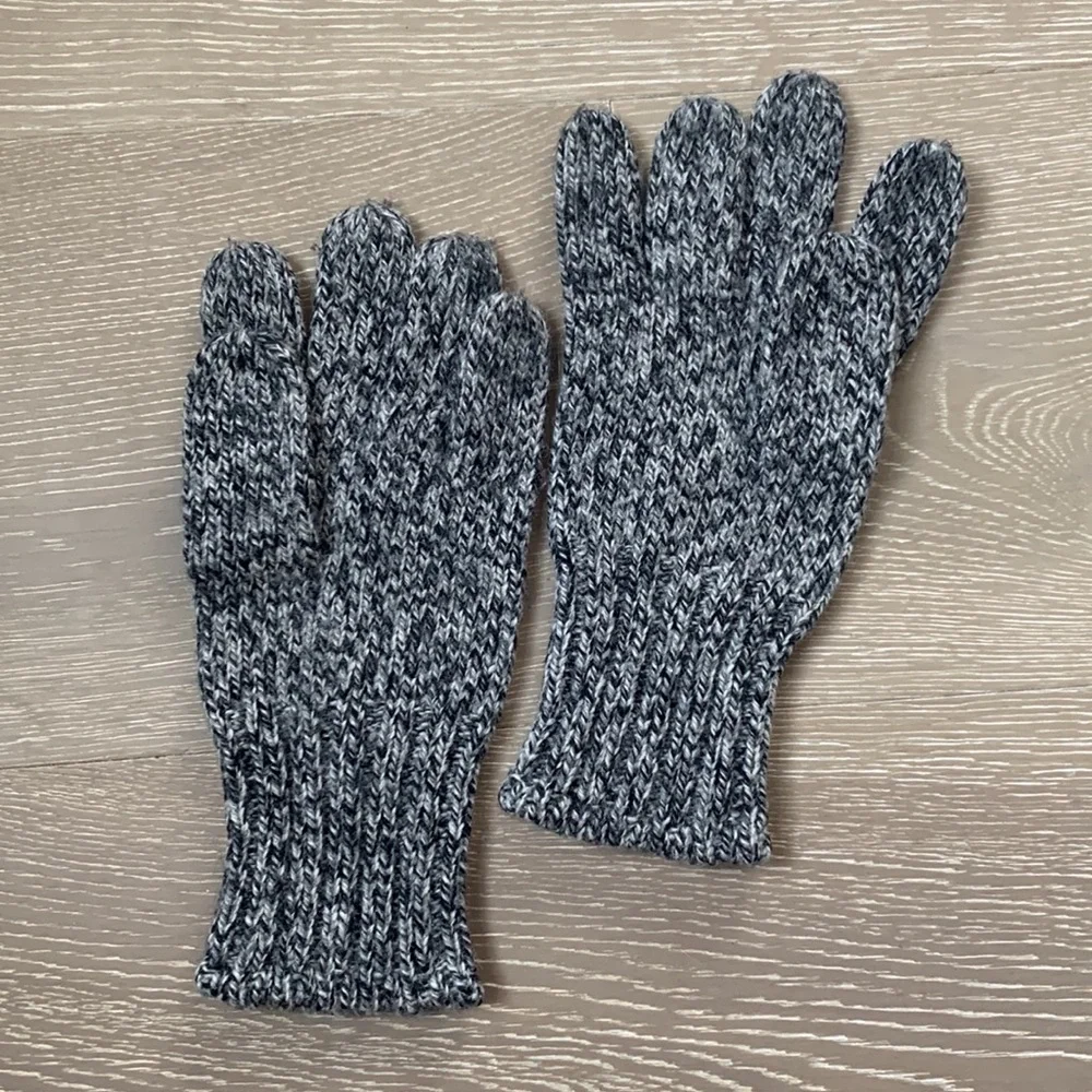 Black, Gray & White Wool Gloves